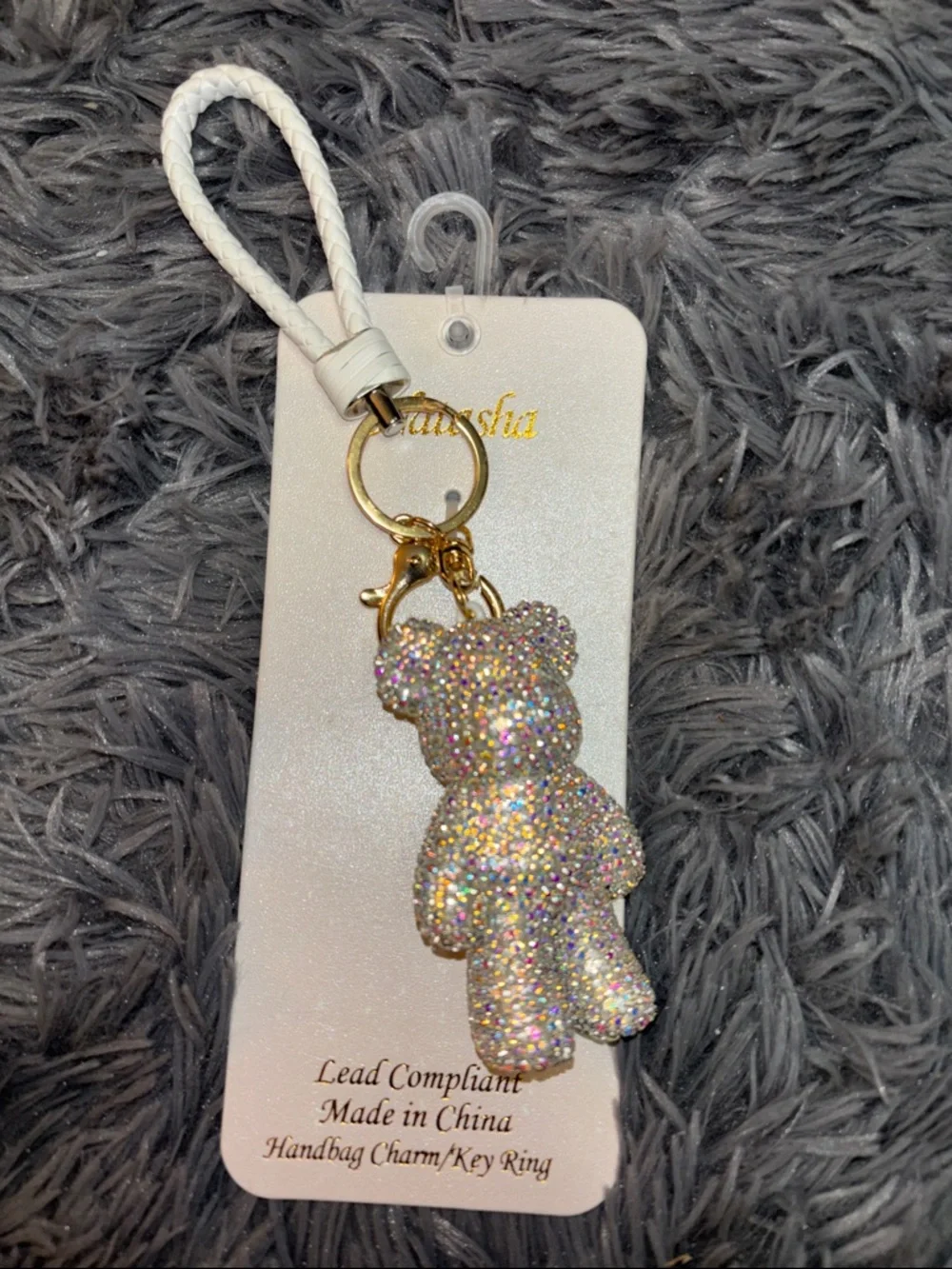 Sparkling Iridescent Teddy Bear Keychain or bag charm - Accessories - Picture 1 of 3
